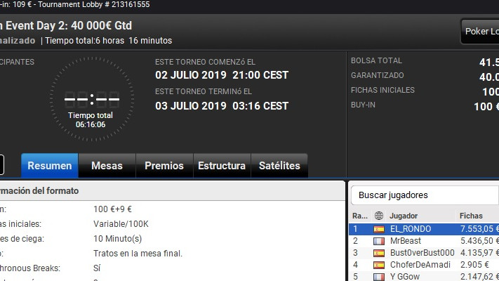 'EL_RONDO' se lleva la victoria en el main event de partypoker 'EL_RONDO' se lleva la victoria en el main event de partypoker