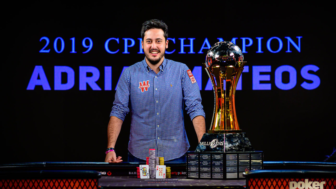 Adrián Mateos se apoderó del Main Event del Caribbean Poker Party