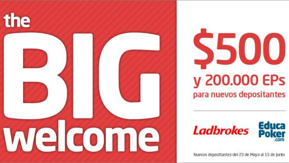 The Big Welcome: 500$ y 200.000 EducaPuntos en Ladbrokes The Big Welcome: 500$ y 200.000 EducaPuntos en Ladbrokes