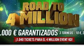 Más de mil entradas para el 4 Million Event KO en juego este domingo en sus torneos Más de mil entradas para el 4 Million Event KO en juego este domingo en sus torneos
