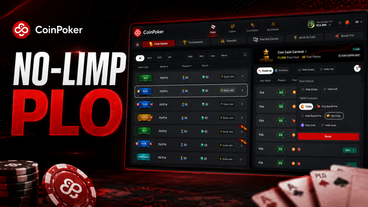 CoinPoker lanza No-Limp PLO y reabre el debate: ¿deben las salas llevar los juegos paralelos del cash en vivo al online?