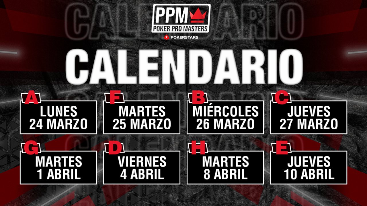Ya se conocen los horarios del Poker Pro Masters