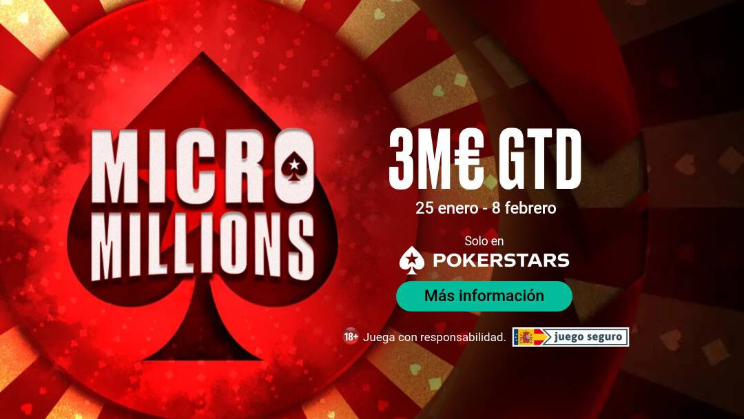 Más de 3.000.000 € GTD en las MicroMillions de PokerStars.es