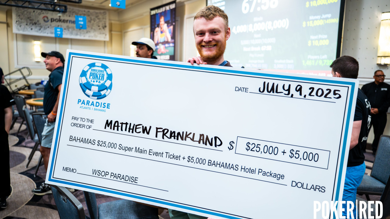 Mathew Frankland se lleva el pack para las WSOP Paradise