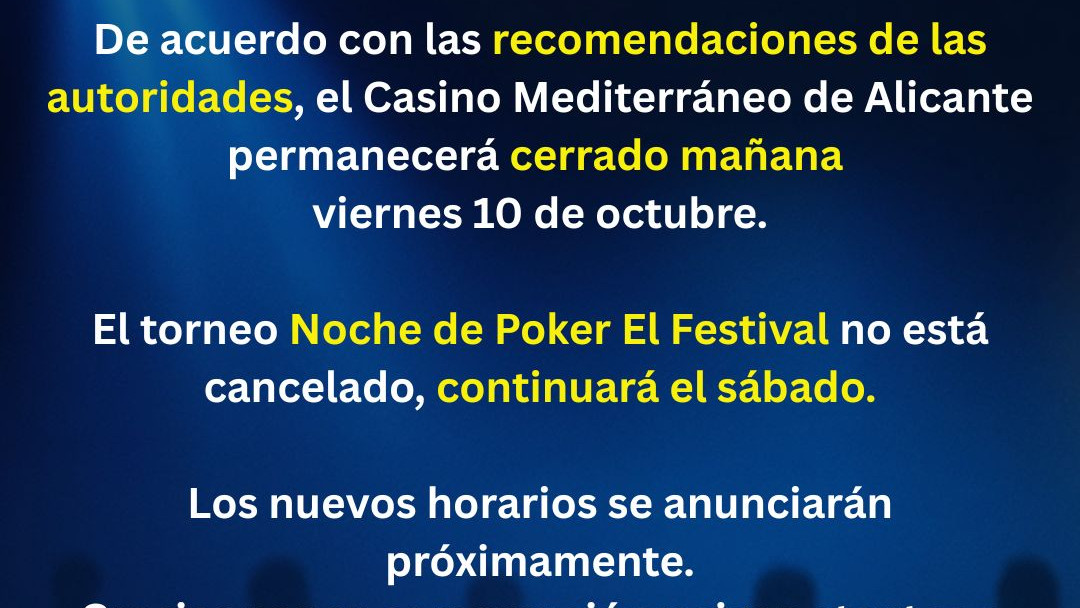 ⚠️ Información importante sobre Noche de Poker El Festival ⚠️